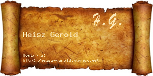 Heisz Gerold névjegykártya